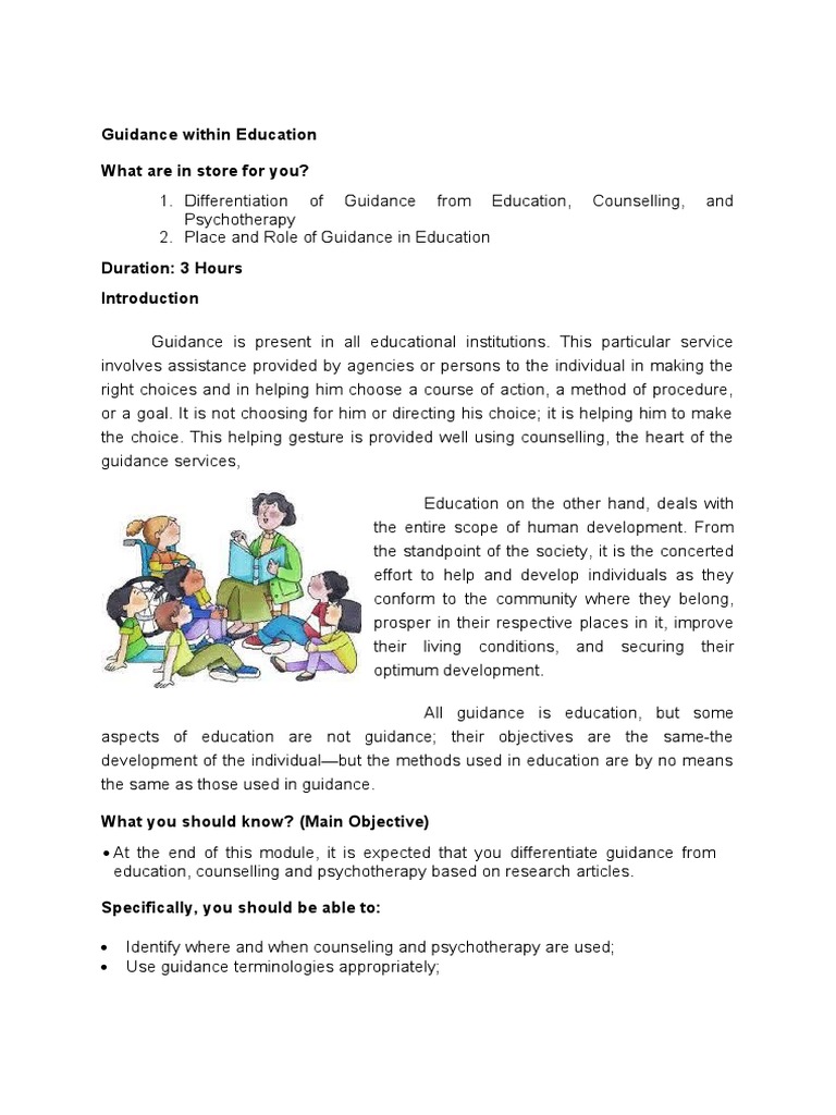 Understanding Guidance in Education | PDF | Psychotherapy | School ...