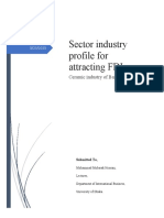 Sector Industry Profile For Attracting FDI: Ceramic Industry of Bangladesh