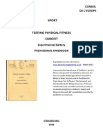 Eurofit Provisional Handbook Leger Beep Test 1983