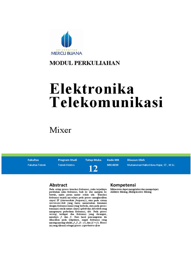 Modul 12 - Mixer | PDF