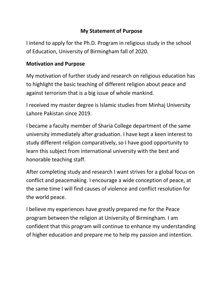 My Statement of Purpose | PDF