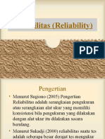 Contoh Perhitungan Reliabilitas Instrumen