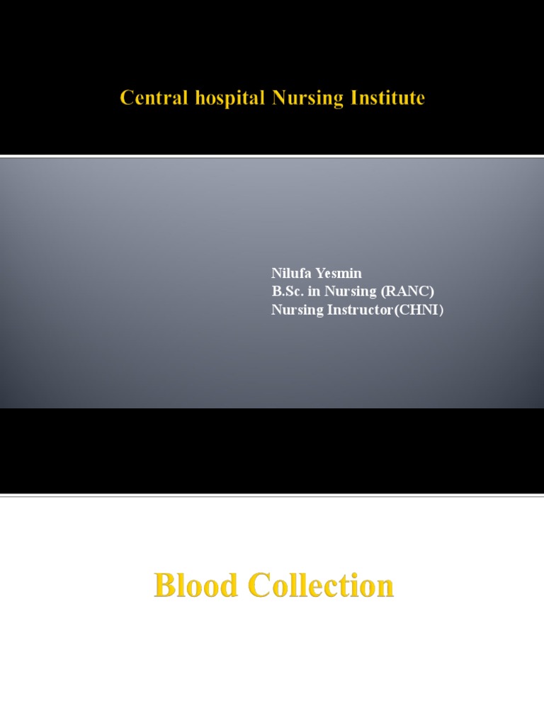 SOP for Blood Sample Collection | PDF