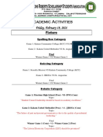 Academic Activities: Friday, February 19, 2021