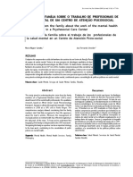 A Visão Da Família Sobre o Trabalho de Profissionais de Saúde Mental de Um Centro de Atenção Psicossocial.