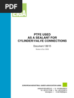 Ptfe Used As A Sealant For Cylinder/Valve Connections: Document 138/15