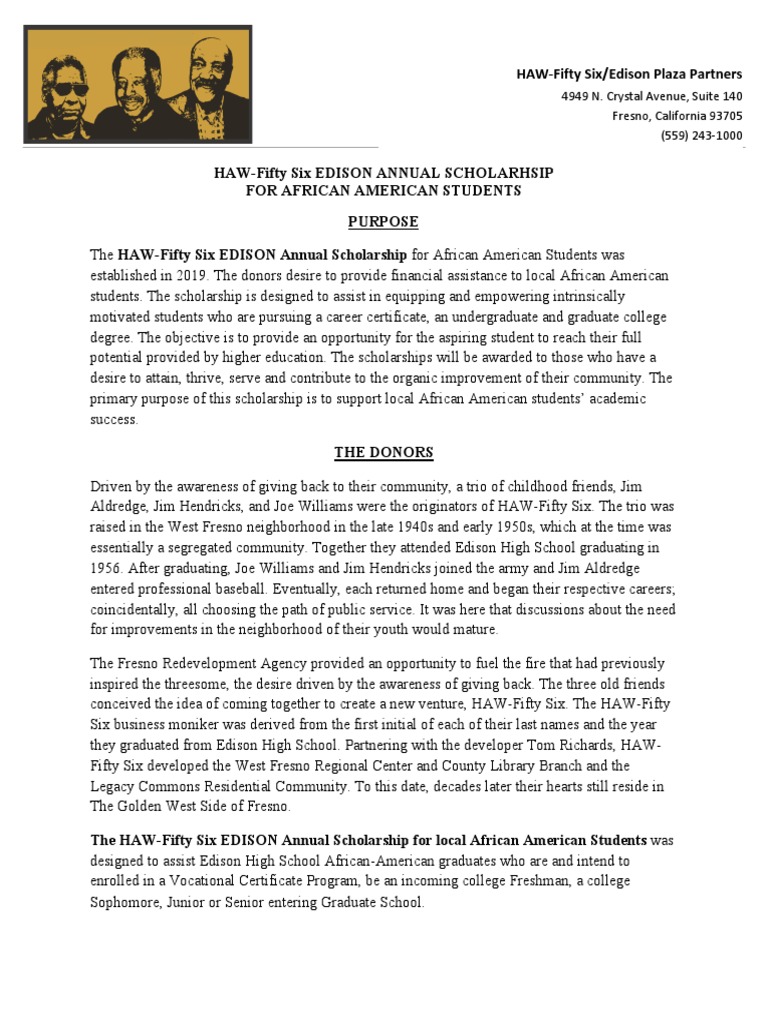 Edison Scholarship With Application | PDF | College | Further Education
