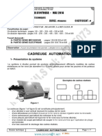 Devoir de Synthèse N°3 - Génie Mécanique Transmission de Mouvement Cadreuse Automatique - 3ème Technique (2013-2014) MR Mlaouhi Slaheddine