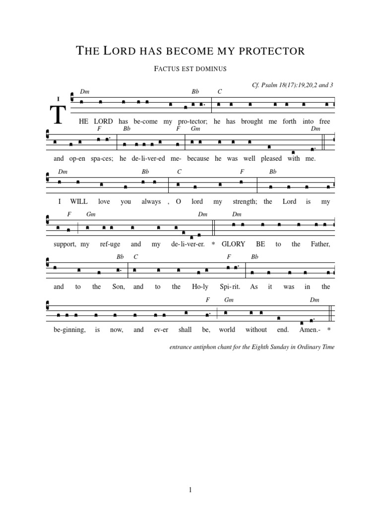 Entrance Antiphon 8th Sunday in Ordinary Time Factus Est Dominus
