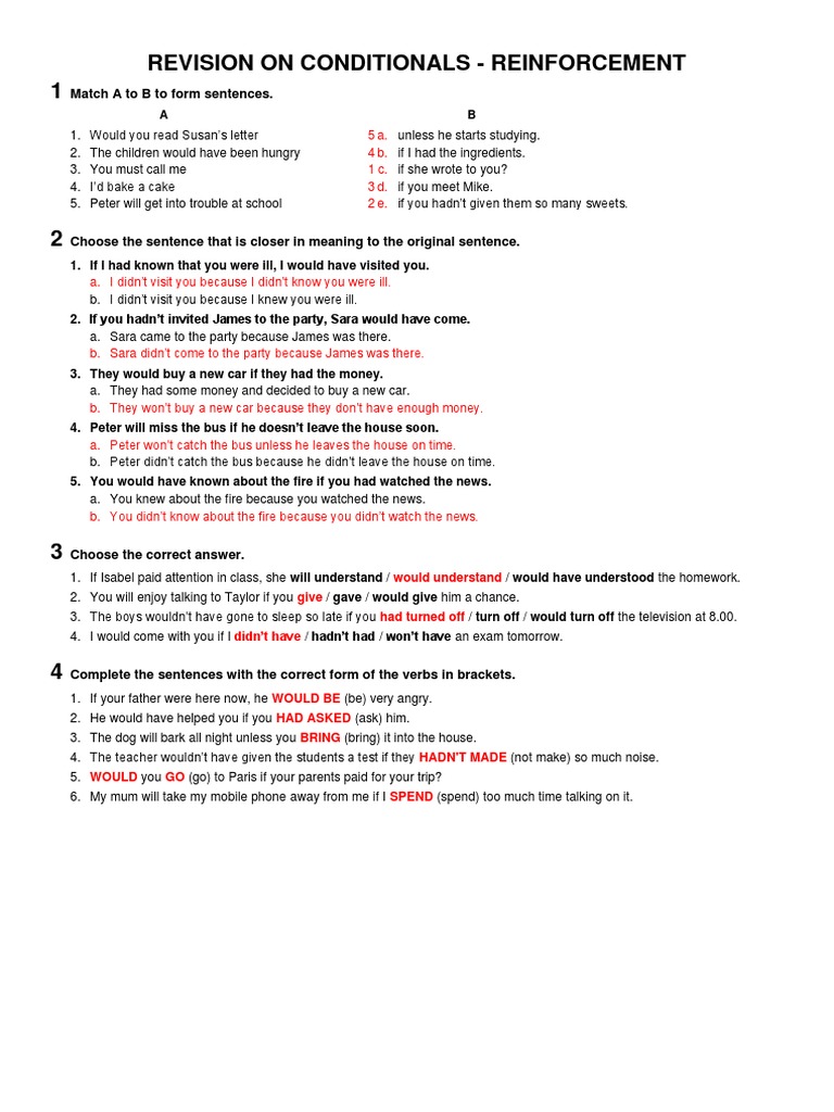 Conditional Sentences Practice | PDF
