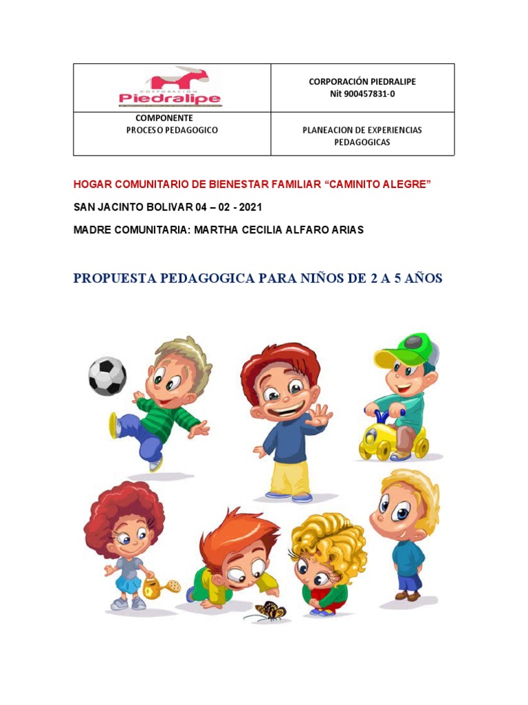 Propuesta Pedagógica Infantil 2-5 Años | PDF | Educación de la primera ...