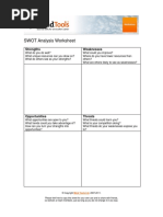 Mind Tools Swot Analysis Worksheet