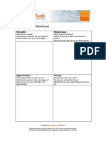 Mind Tools Swot Analysis Worksheet