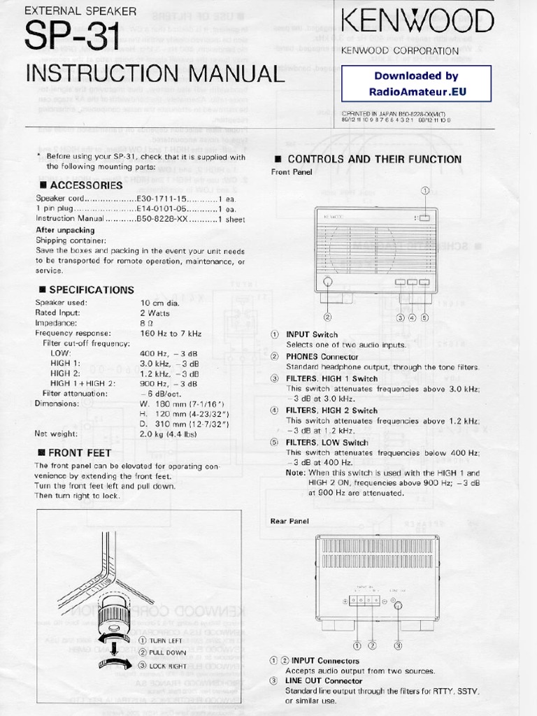 Kenwood SP-31 User | PDF