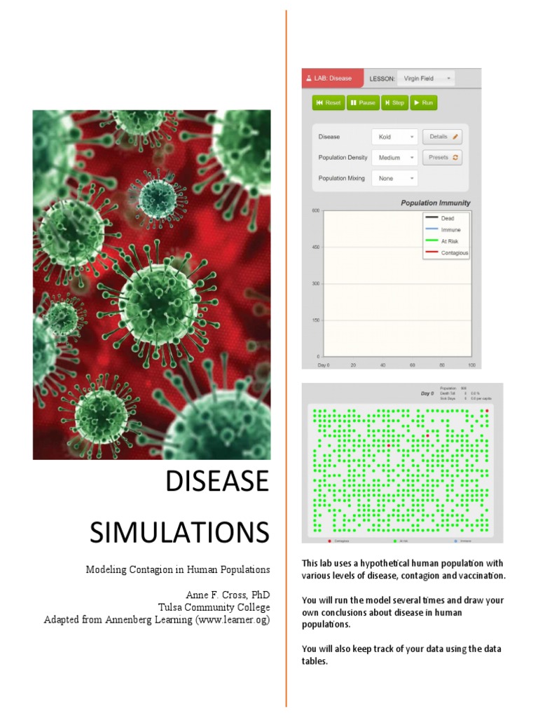 Disease Simulation Lab Overview | PDF | Pandemic | Influenza
