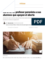 Carta de Un Profesor Peronista A Sus Alumnos Que Apoyan El Aborto - Infobae