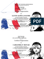 Certificat D'appréciation: Lloyd Alfie Q. Dagmil