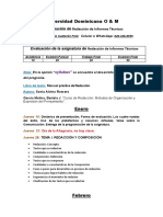 Reducción de Informes Técnicos. Programa de La Asignatura.