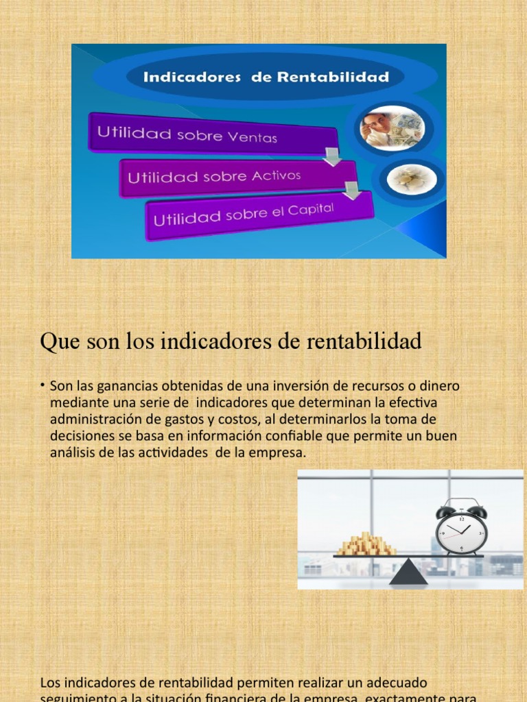 Indicadores de Rentabilidad Empresarial | PDF | Negocios | Finanzas y ...