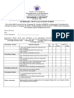 Department of Education: Summary of Evaluation Form