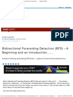 Bidirectional Forwarding Detection (BFD) – A Beginning and an Introduction..