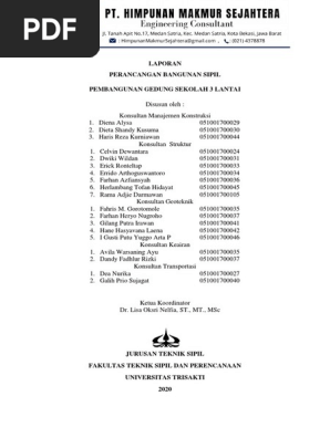 Laporan PBS Proyek Bangunan Gedung Sekolah 3 Lantai | PDF | Karier