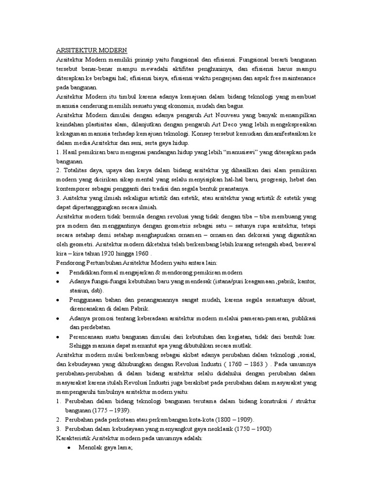 Arsitektur Modern Awal, Peretengahaan, Akhir, Arsitektur Post