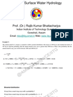 CE 501: Surface Water Hydrology: Prof. (DR.) Rajib Kumar Bhattacharjya