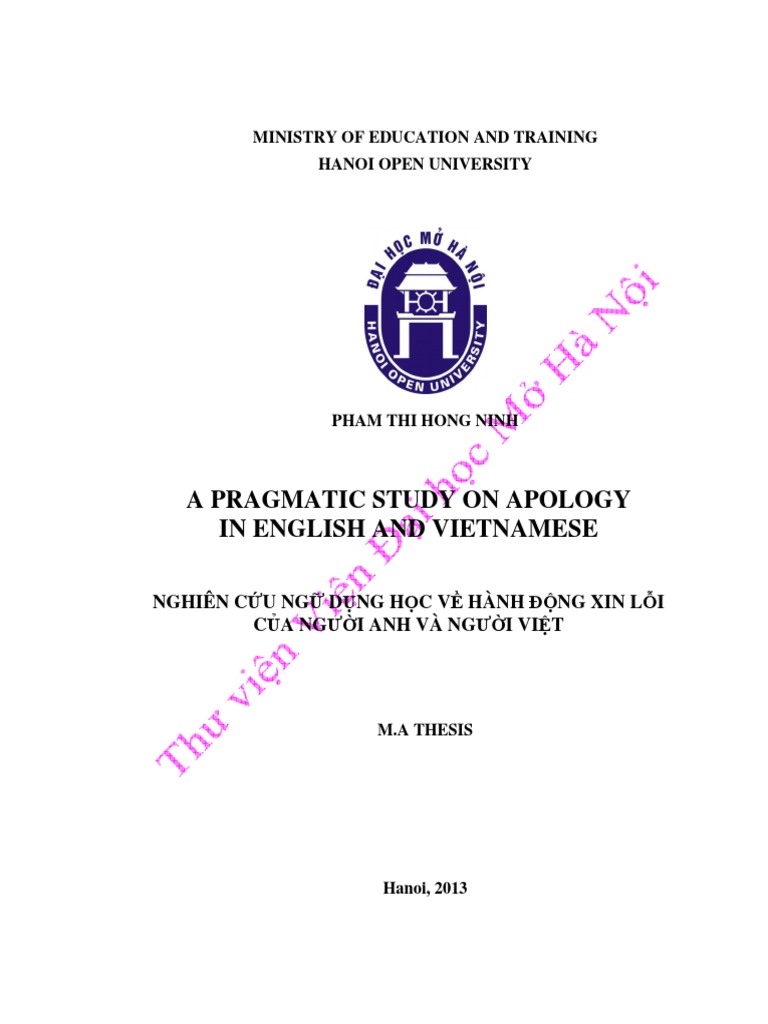 (123doc) A Pragmatic Study On Apology in English and Vietnamese PDF