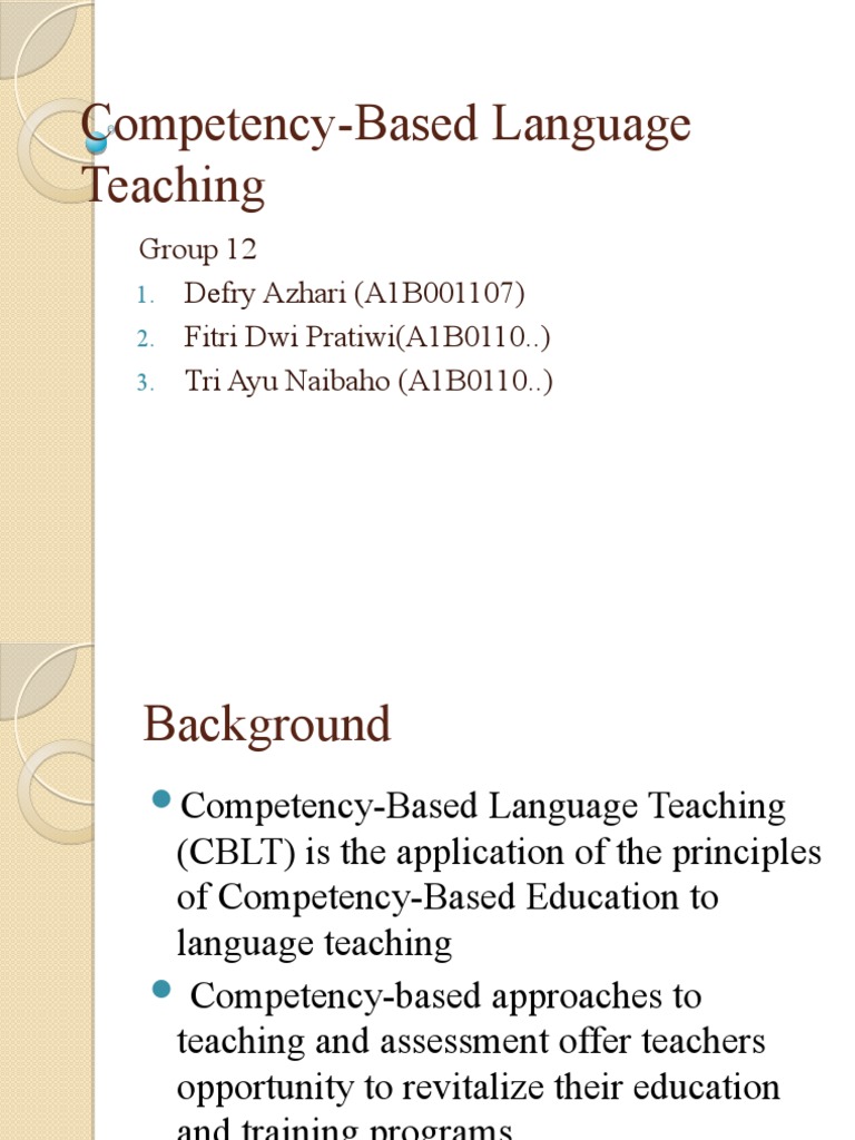 Competency-Based Language Teaching | PDF