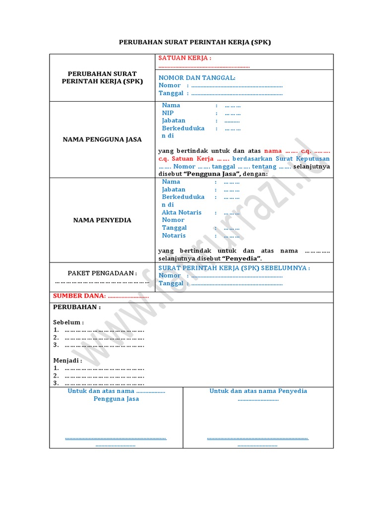 Contoh Perubahan SPK dan Addendum | PDF | Hukum | Komputer