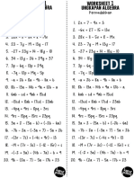 Algebra Worksheet Simplification