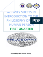 Activity Sheets in Introduction To The Philosophy of