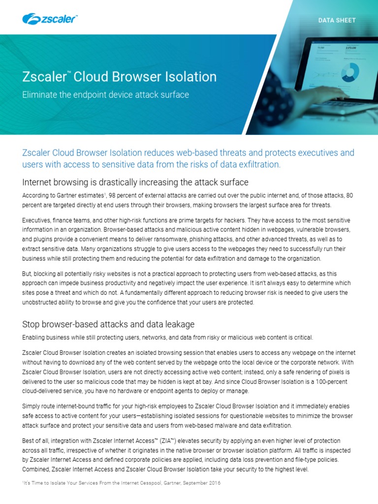 Zscaler Cloud Browser Isolation PDF Cloud Computing Web Application