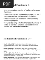 Mathematical Functions in C++