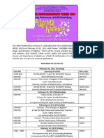 MCW 2011 Algebra Kadabra (Program of Activities)