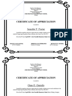 Certificate of Appreciation: Jennifer F. Fuster