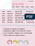 Literele S" Și S". Fișă de Citire