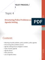 Topic 4 Structuring Policy Problems and Agenda Setting 2015