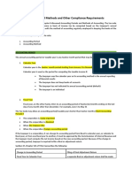 Accounting Periods and Methods and Other Compliance Requirements