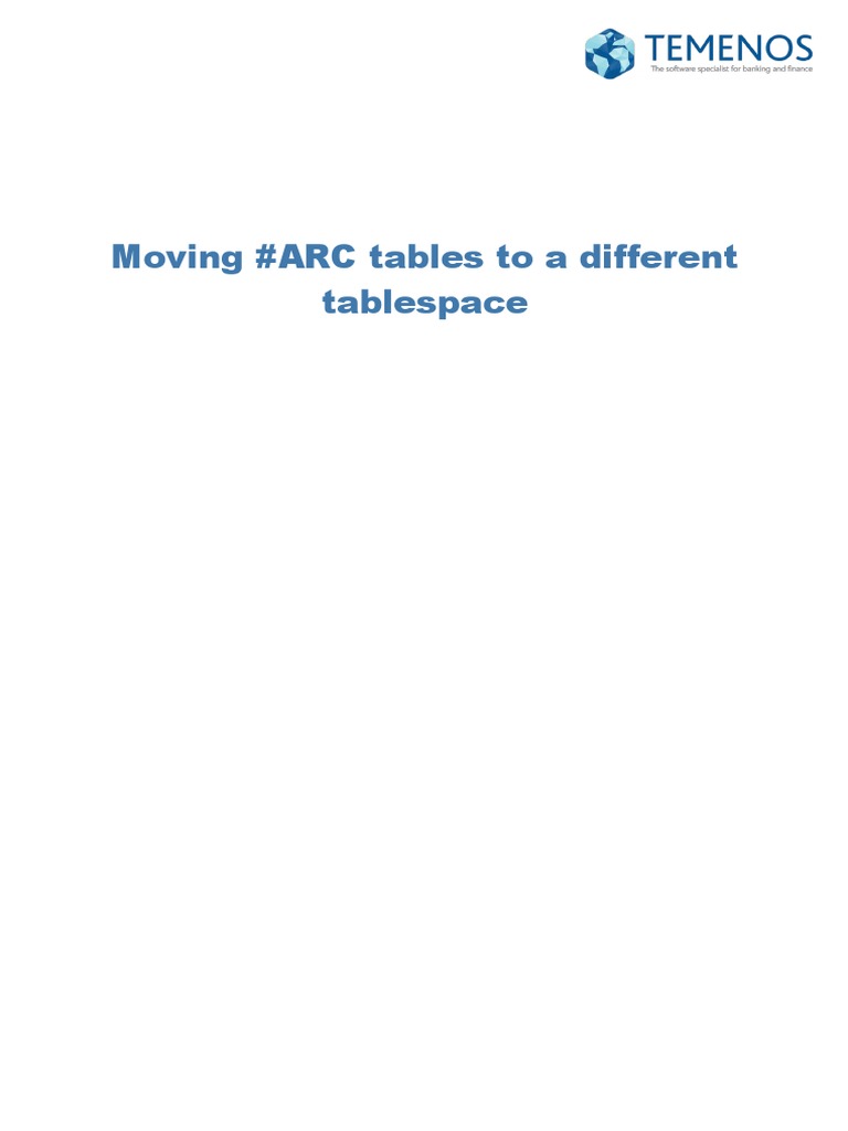 Move #ARC Tables to New Tablespace | PDF
