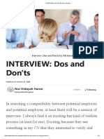 INTERVIEW - Dos and Don'ts - LinkedIn