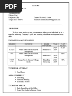 Resume M. Senthil Nathan: Degree Institute Board /university Year % of Marks