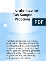 Corporate Income Tax Sample Problems