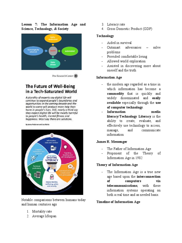 Lesson 7 Information Age and STS PDF Personal Computers Desktop