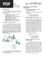 Lesson 2: Linear Programming Linear Programming - A Model That Consists of Linear Summary of Linear Programming Model Formulation Steps