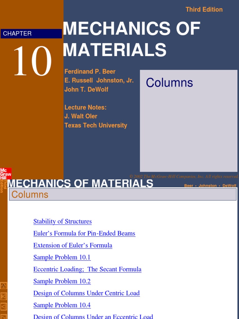 11 - Columns | PDF | Strength Of Materials | Buckling