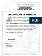 Modelo de Certificado de Pasantías