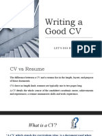 Writing A Good CV - Criteria To Maintain