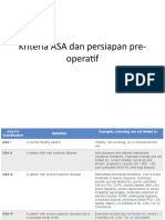 Kriteria ASA Dan Persiapan Pre-Operatif